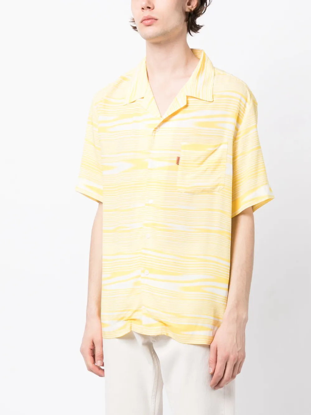 Missoni Abstract-pattern Short-sleeve Shirt In Yellow