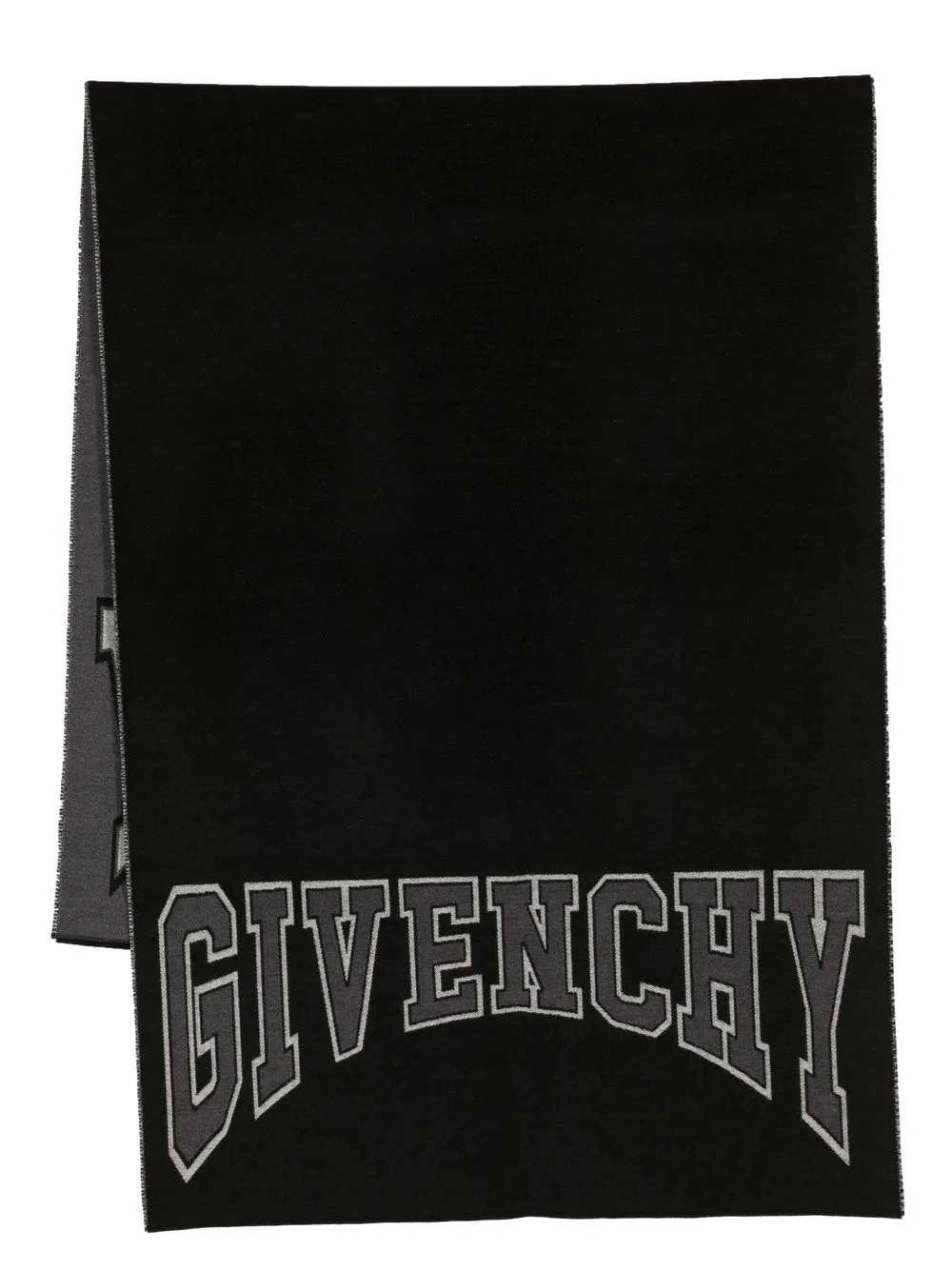 Givenchy Intarsia-knit Logo Scarf In Black