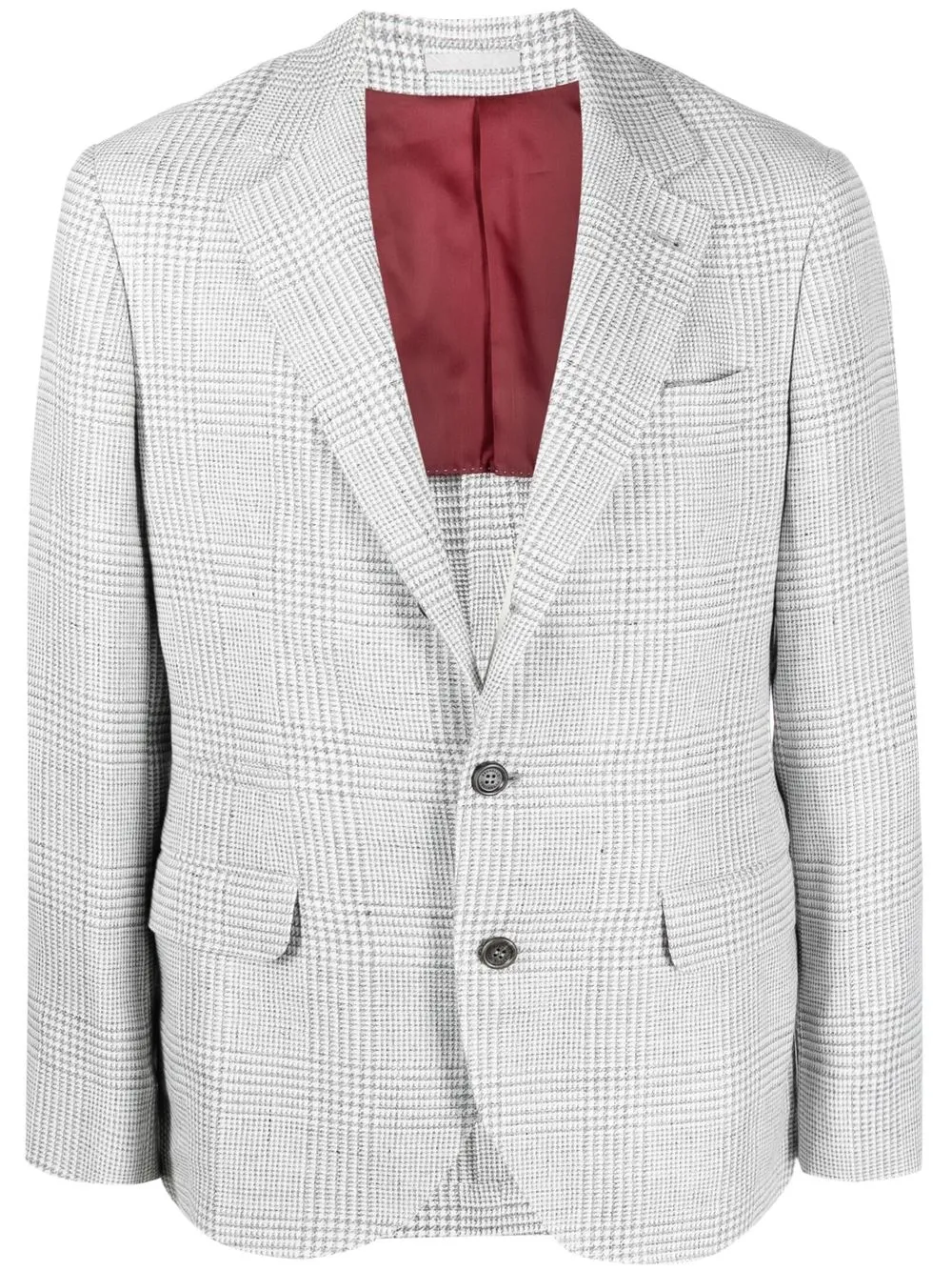 

Brunello Cucinelli single-breasted check-pattern blazer - Grey