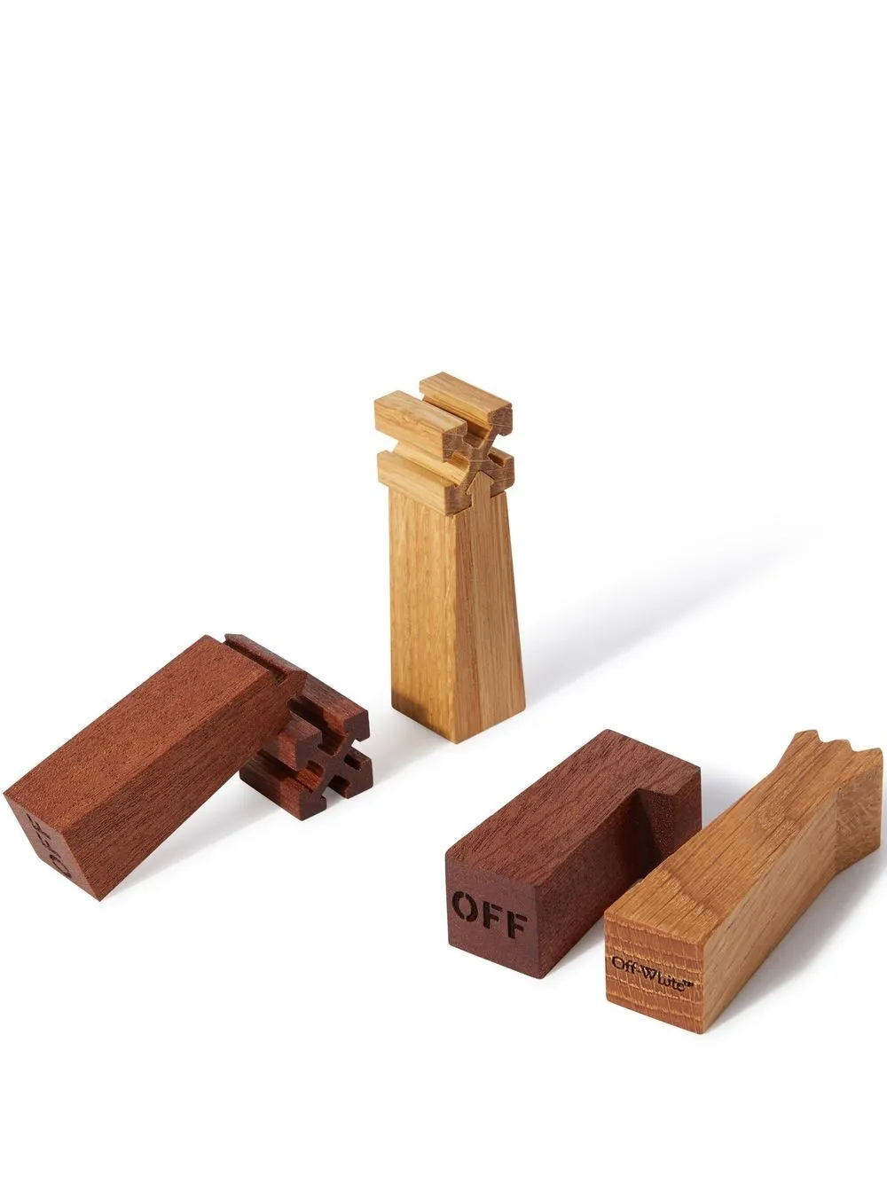 

Off-White wooden chess set - Blue