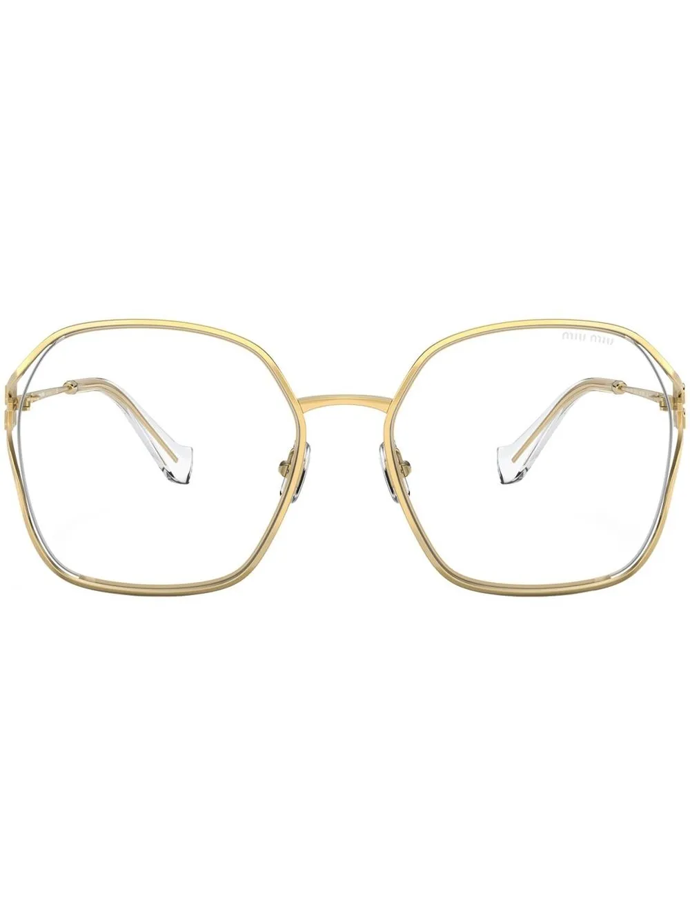 Miu Miu Logo Glasses In Blue Lenses | ModeSens