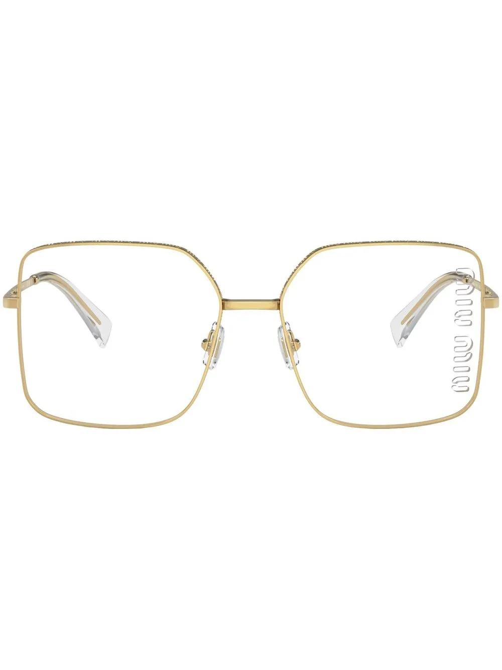 

Miu Miu Eyewear metallic square-frame glasses - Gold