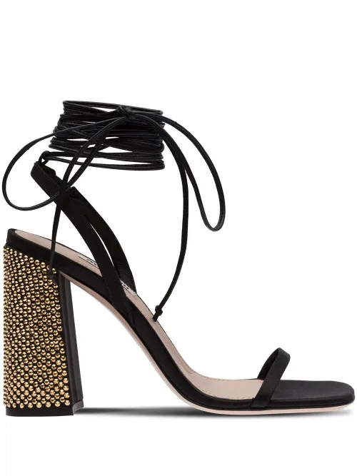 Sandales 100 mm à bride cheville nouée - Miu Miu - Modalova