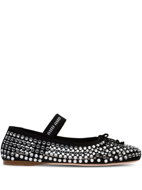 Miu Miu Ballerinas mit Kristallen
