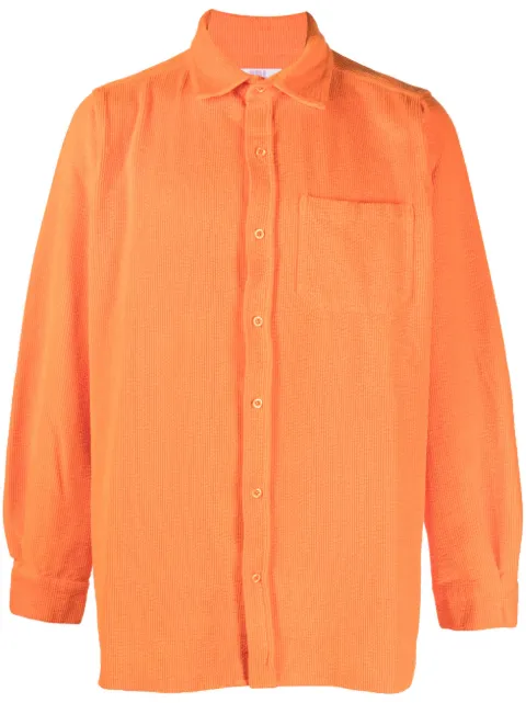 ERL corduroy embroidered-logo shirt