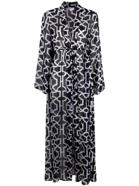 Alexandra Miro long-sleeve graphic-print dress
