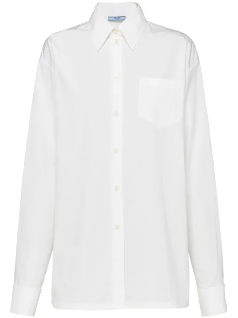 Prada triangle-logo poplin shirt