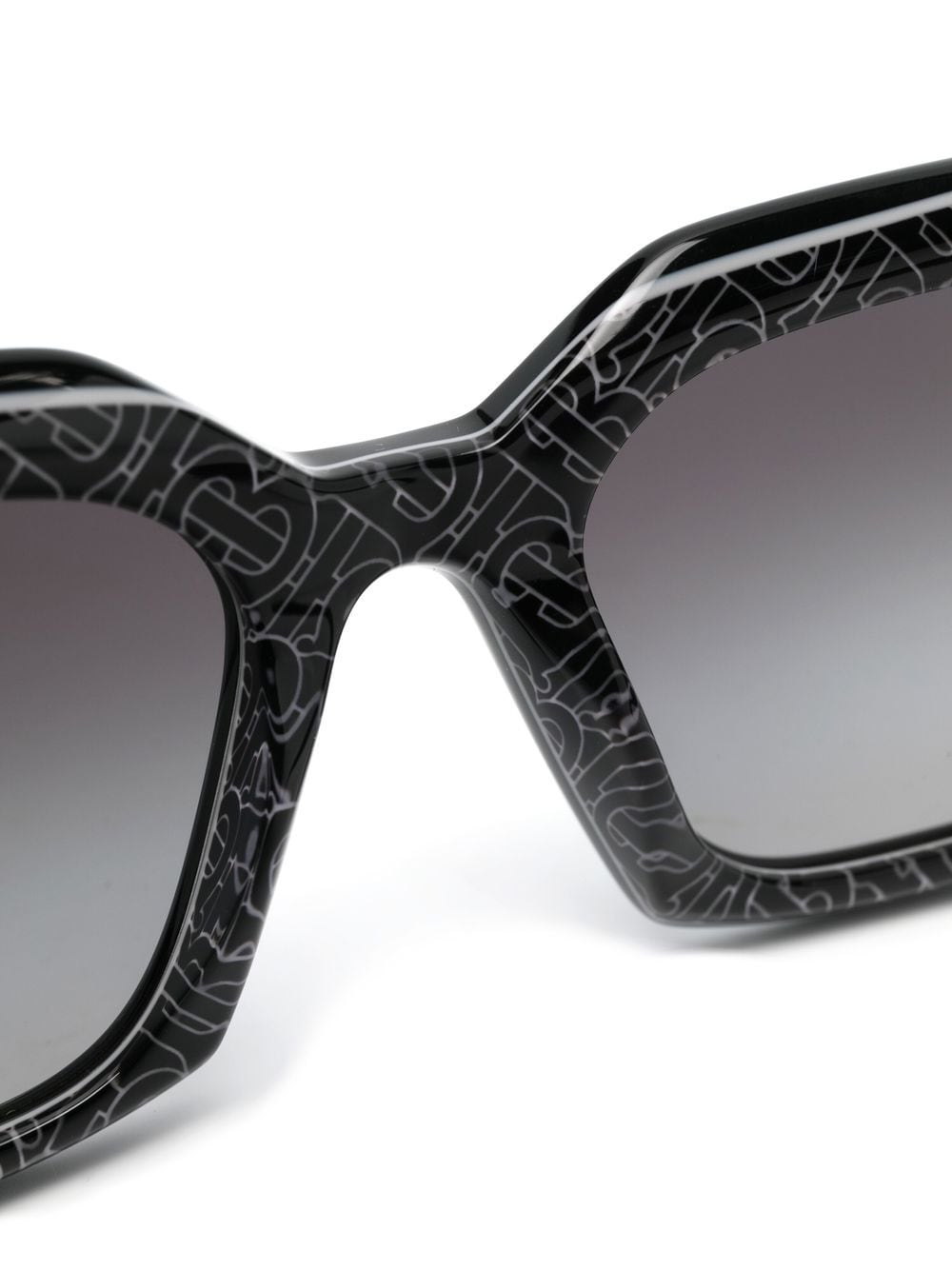 Shop Burberry Eyewear Monogram Square-frame Sunglasses In 黑色