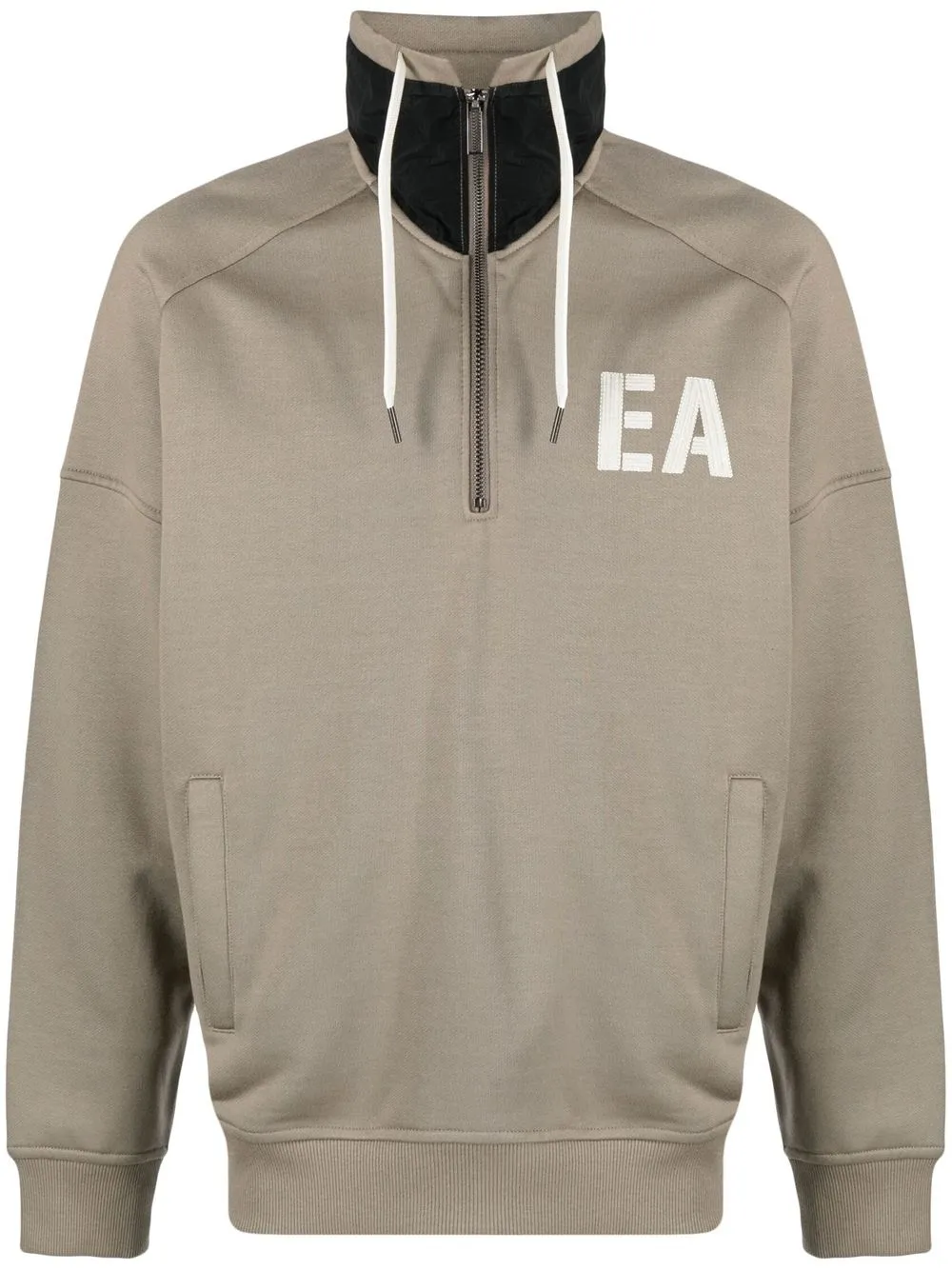 

Emporio Armani logo-print collared jumper - Neutrals