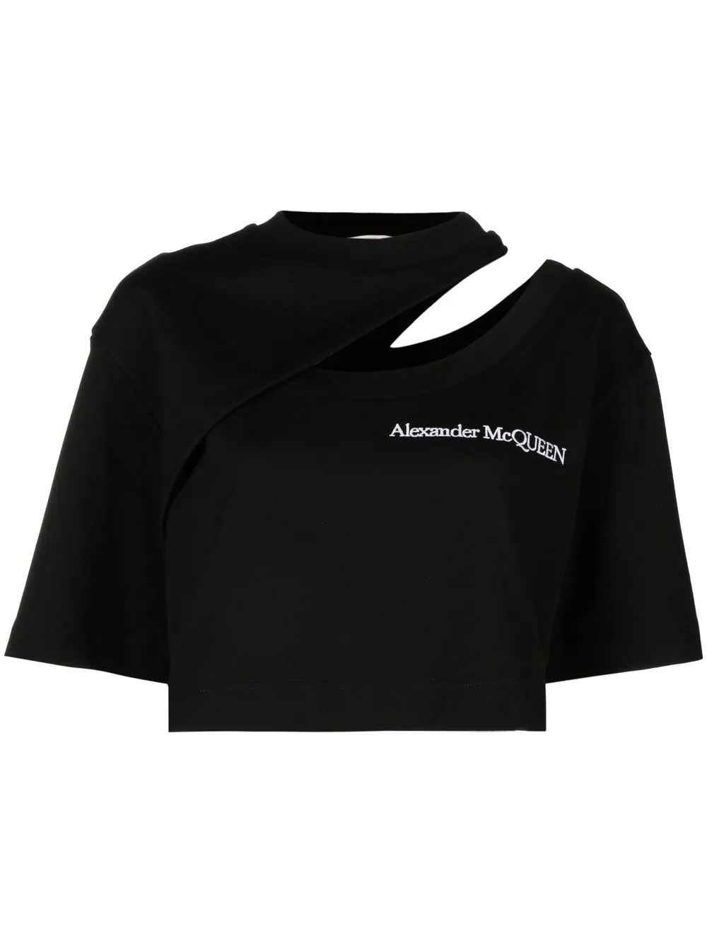 

Alexander McQueen cut-out cropped T-shirt - Black