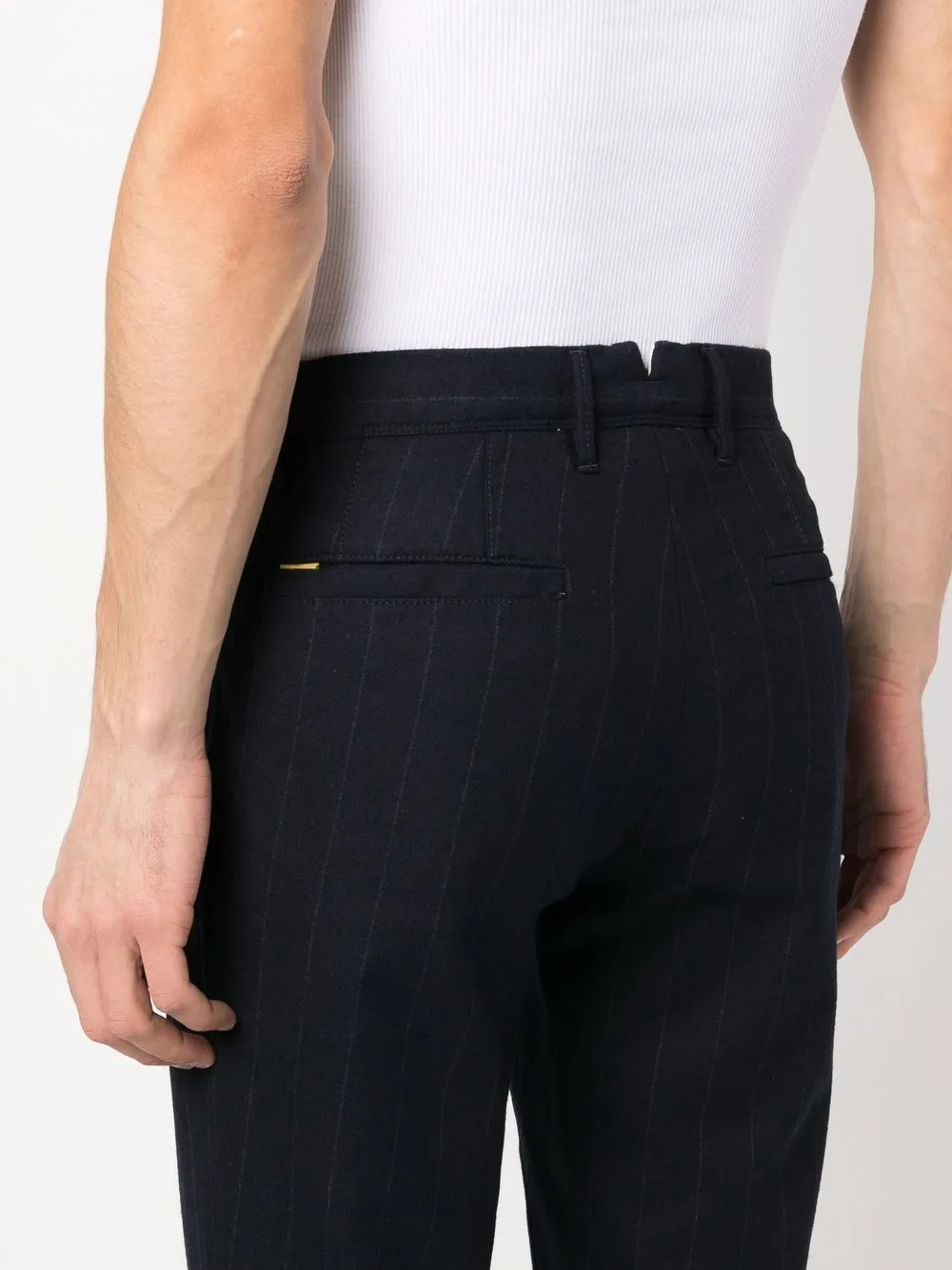 Shop Incotex Pinstripe Straight-leg Trousers In Blue