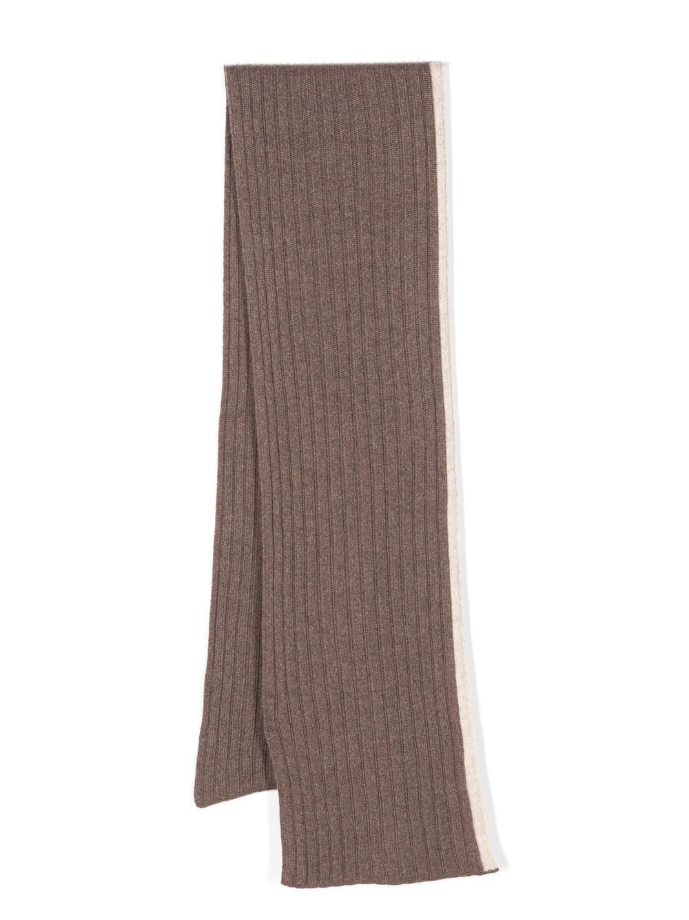 Dell'oglio Ribbed Knit Scarf In Brown