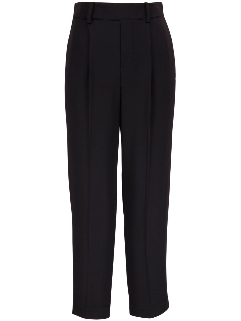 Shop Vince High-waist Tapered-leg Trousers In Black