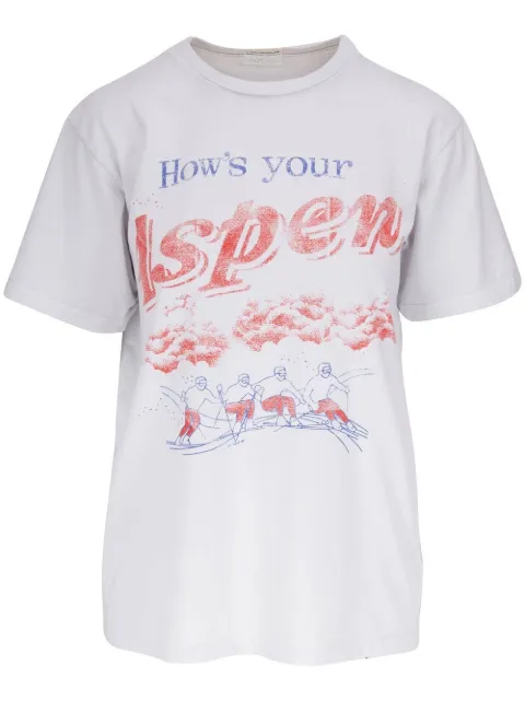 MOTHER skiing-print cotton T-shirt