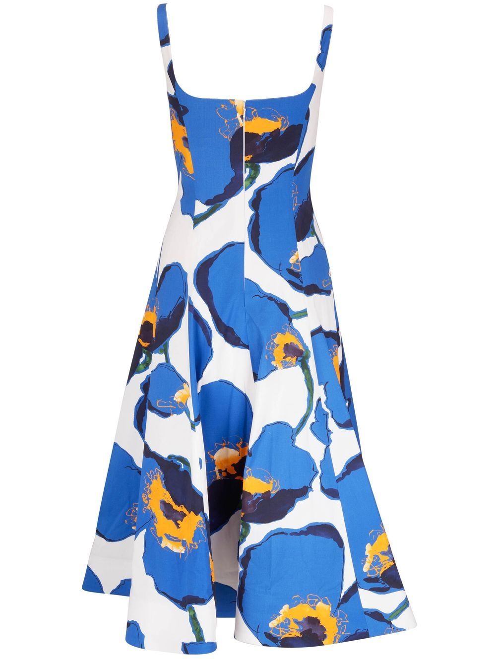 Carolina Herrera Midi-jurk met bloemenprint - Blauw