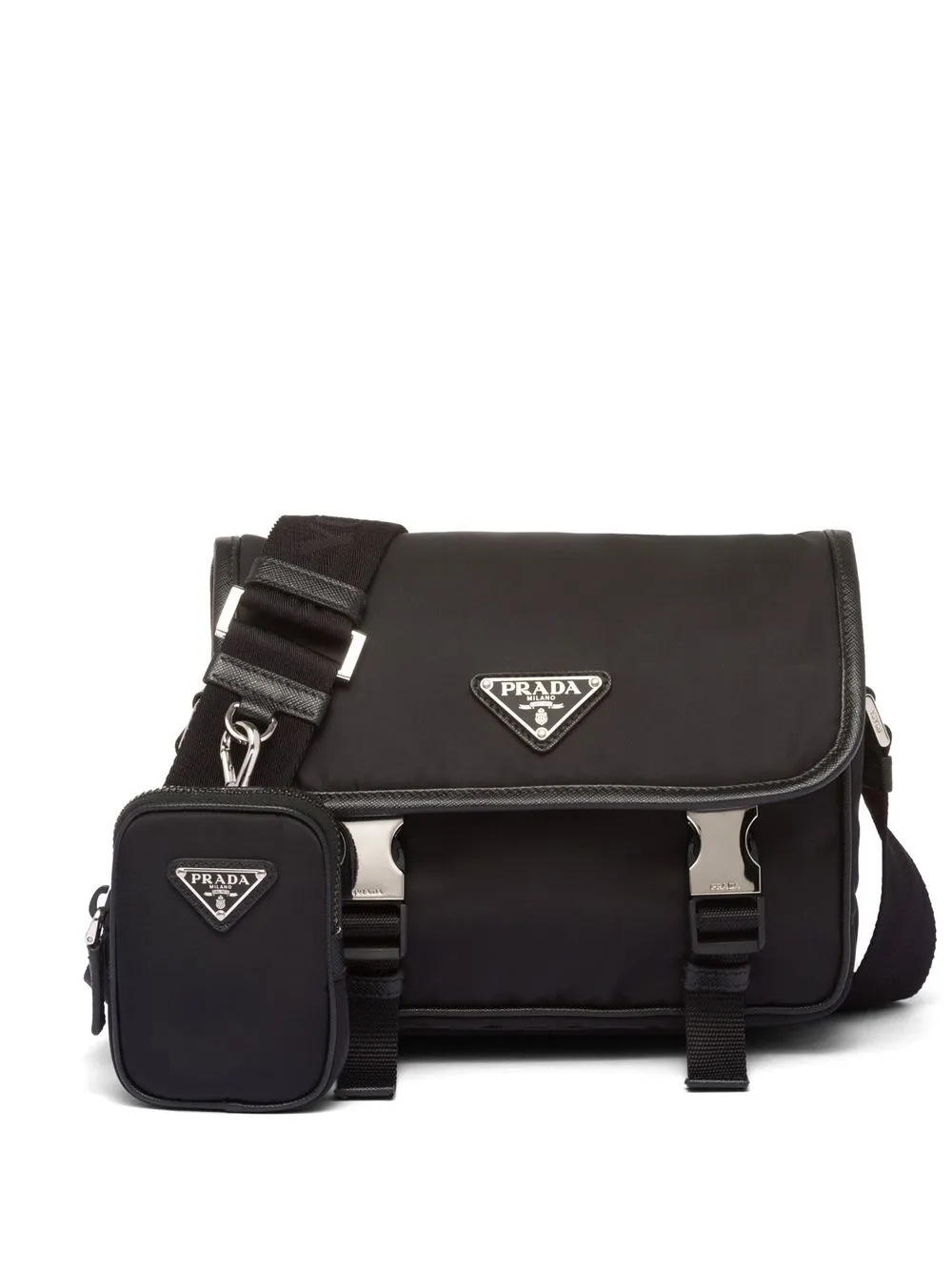 Prada Re-nylon Shoulder Bag In F0002 Black