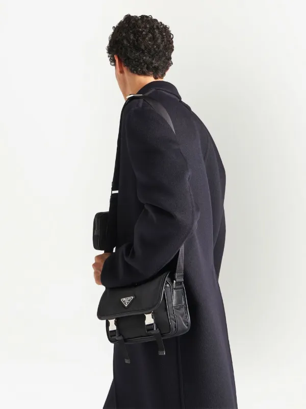 Pocket Small Re Nylon Shoulder Bag in Black - Prada