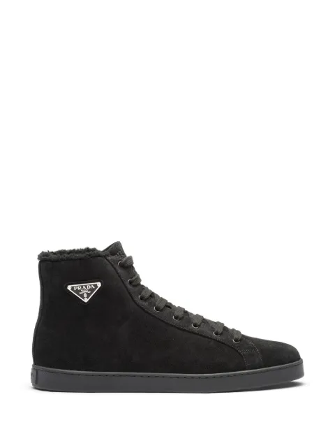 Prada suede high-top sneakers