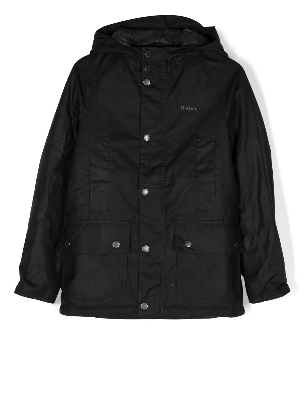 

Barbour Kids Beauford hooded waxed coat - Black