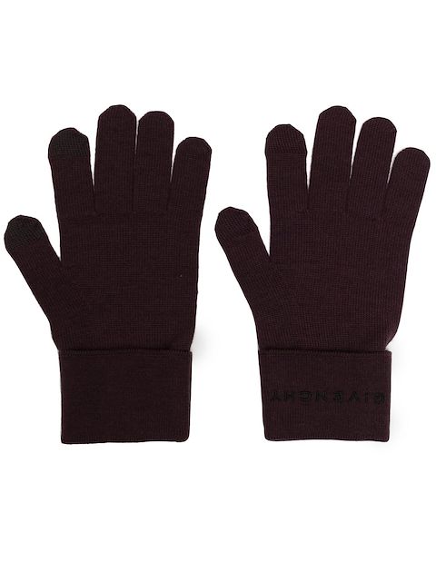 Givenchy embroidered-logo full-finger gloves 