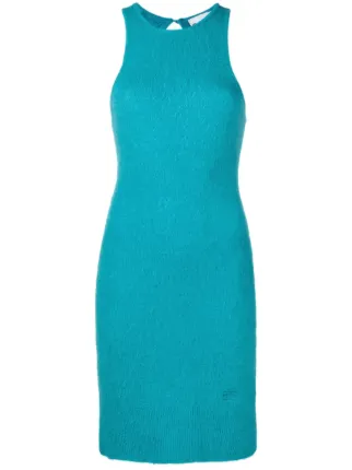 GANNI Sleeveless Knitted Dress | Blue | FARFETCH