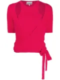 GANNI layered knitted top - Pink