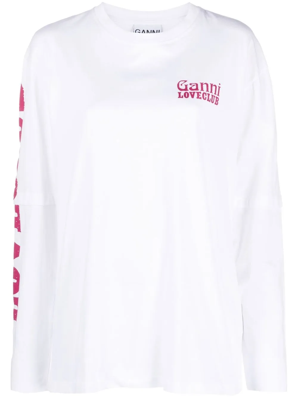 GANNI Love Club logo-print T-shirt - Farfetch