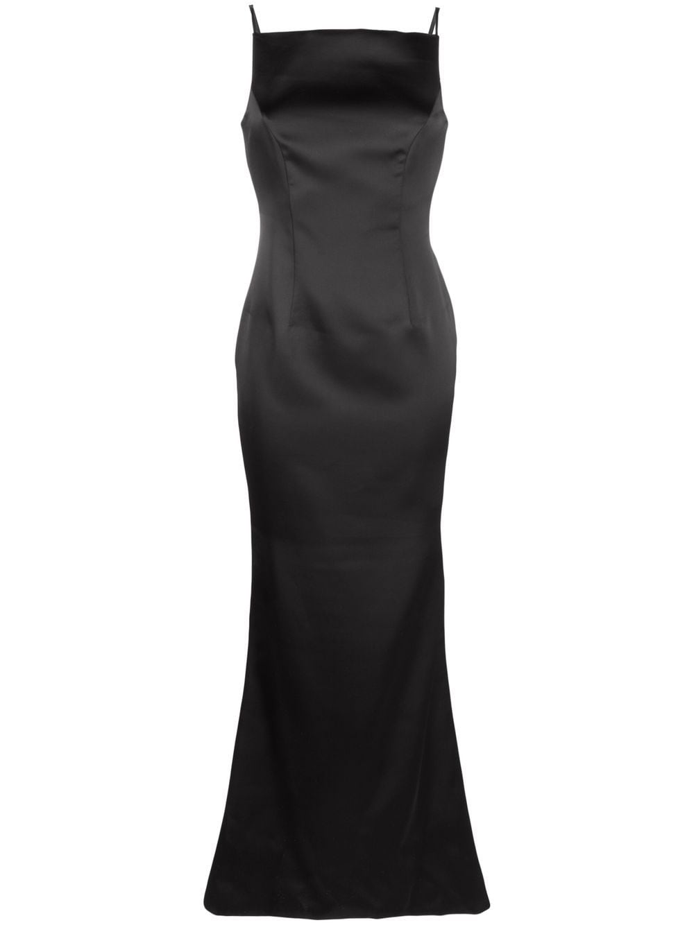 square-neck open-back gown