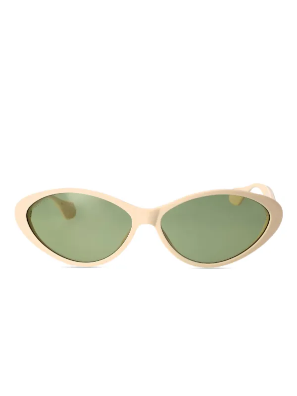 Gucci Eyewear キャットアイ サングラス | ホワイト | FARFETCH JP