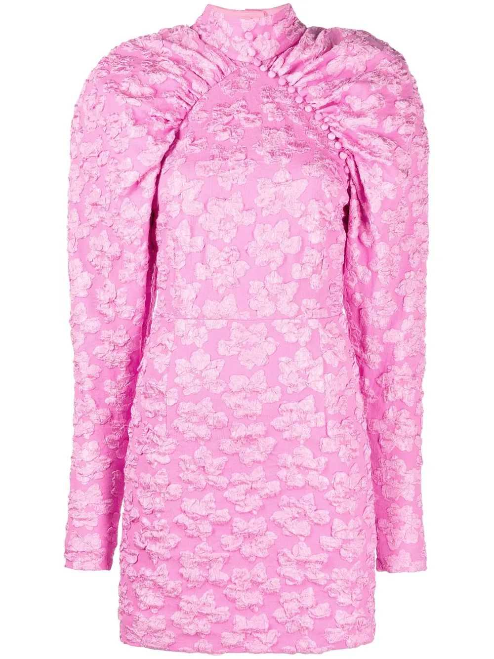 

ROTATE floral-print puff-sleeve minidress - Pink