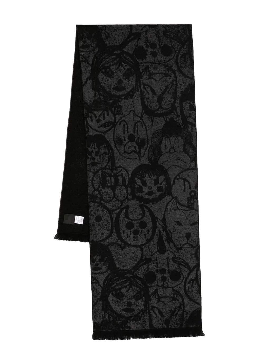 

Givenchy intarsia-knit graphic print scarf - Black