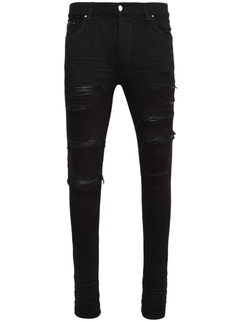 Shop Amiri Thrasher Ripped Skinny Jeans In Black
