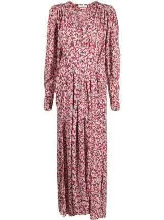 MARANT ÉTOILE Daloa-print long-sleeve Maxi Dress - Farfetch