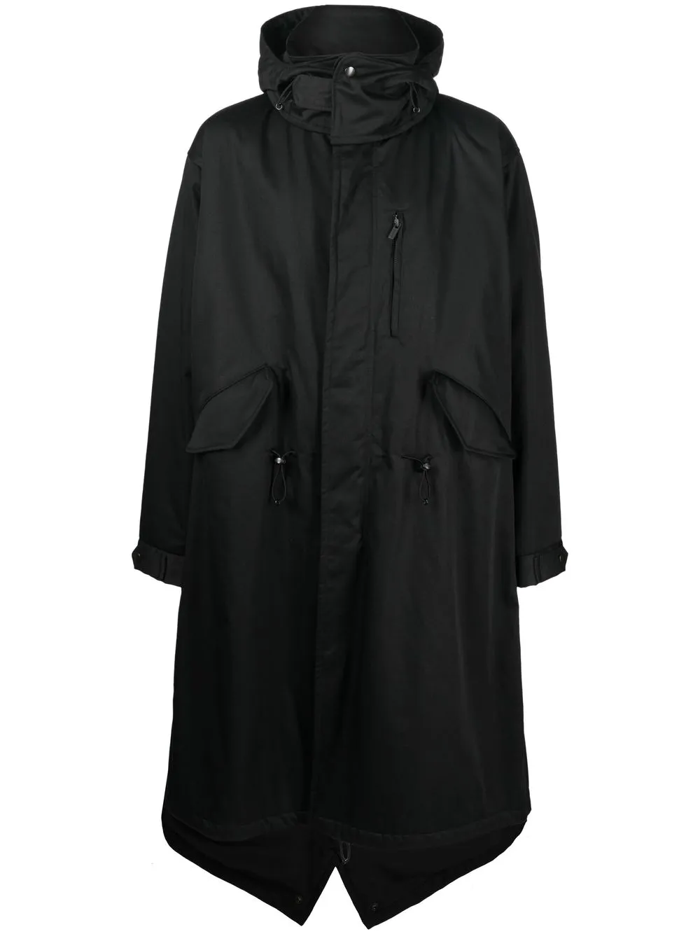 

Yohji Yamamoto T/C Twill Z-Thinsulate parka coat - Black