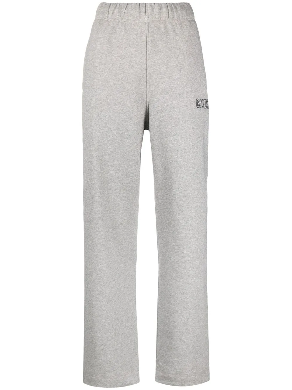 

GANNI pants con logo bordado - Gris