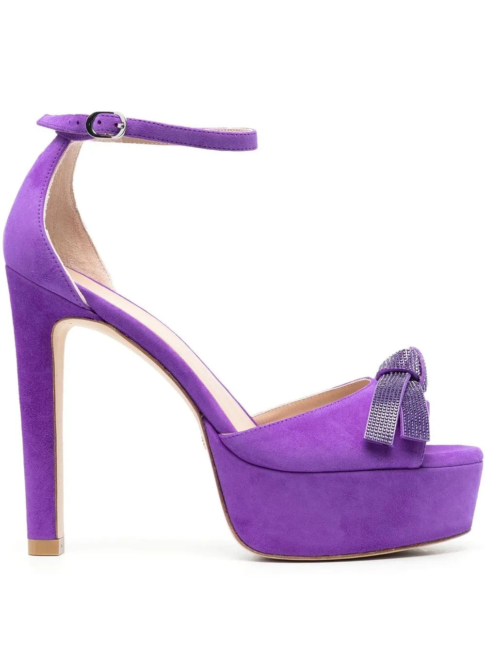 

Stuart Weitzman Discoplatform Bow 135mm heeled sandals - Purple