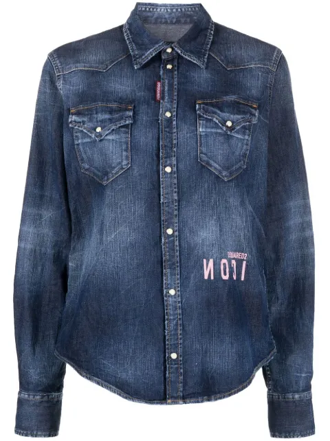 DSQUARED2 logo-print denim shirt Women