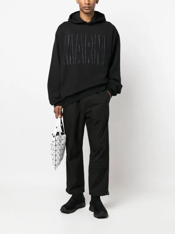 Marni Appliqué Logo long-sleeve Hoodie | Black | FARFETCH