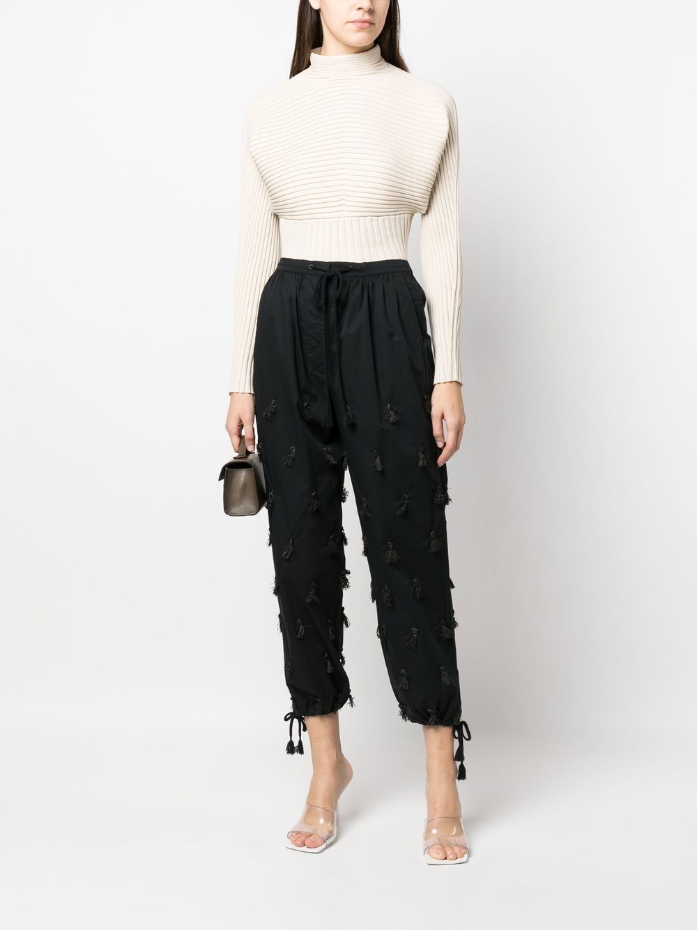 Tory Burch Broek met trekkoord - Zwart