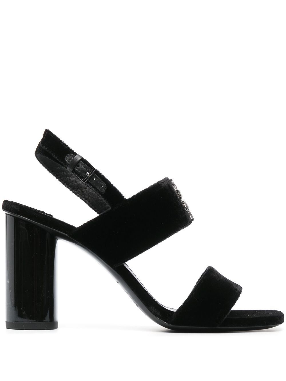 

Tory Burch 90mm logo-plaque open-toe sandals - Black