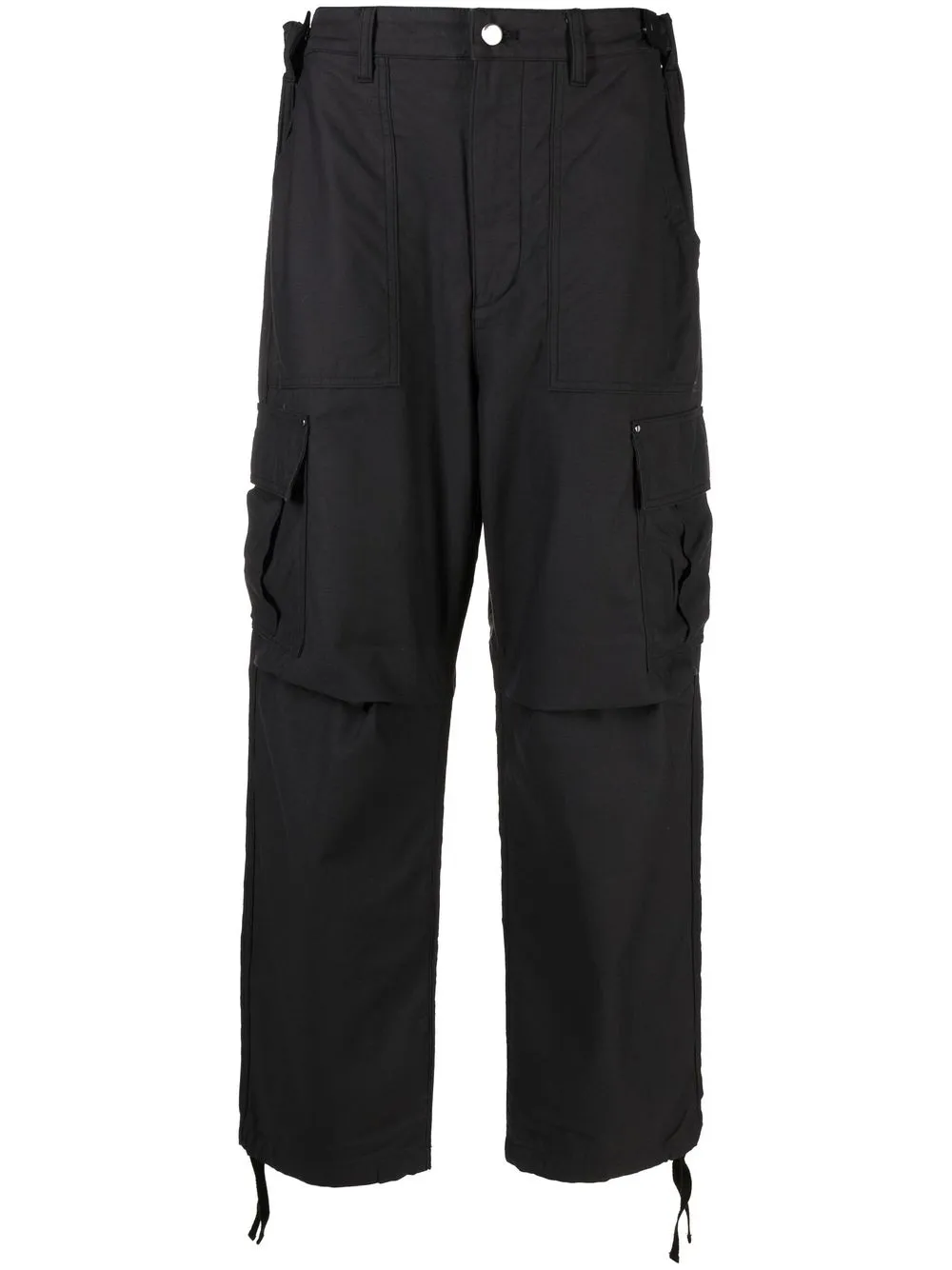 

White Mountaineering pantalones cargo con diseño recto - Negro