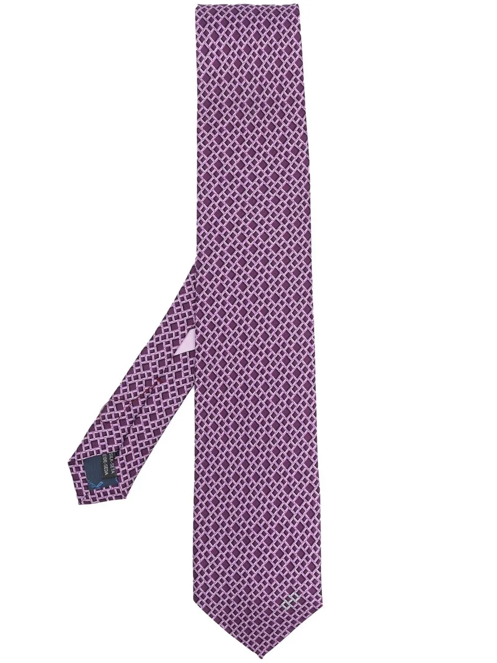 

Ferragamo Rebus silk geometric-pattern tie - Purple