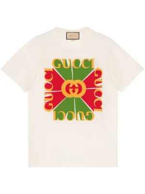 Gucci Logo Print Cotton T-shirt - Farfetch