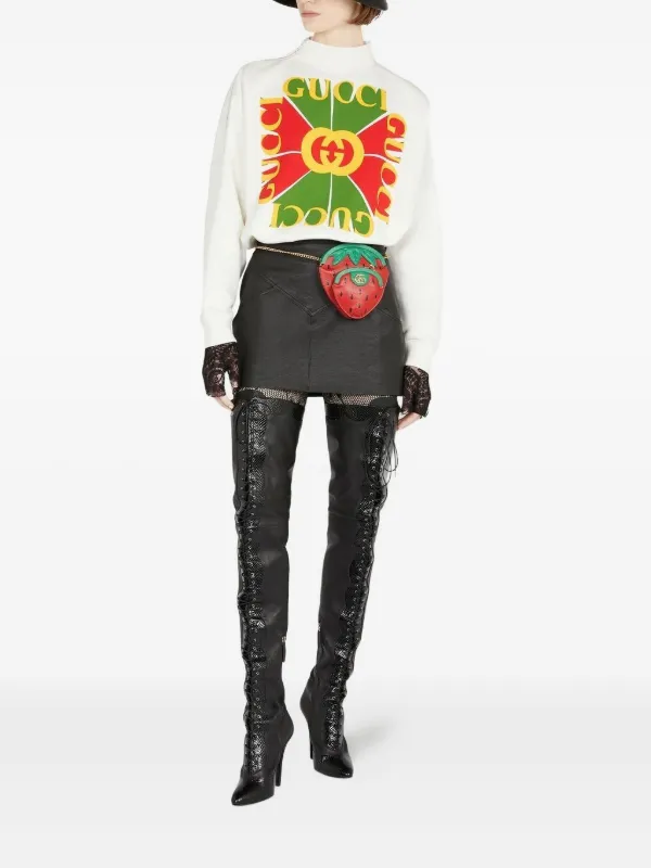【関税込み】gucci GG sweatshirt Printed cotton jersey sweatshirt in black | GUCCI® US