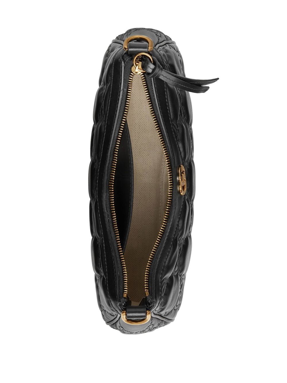 Shop Gucci Gg Matelassé Shoulder Bag In Black