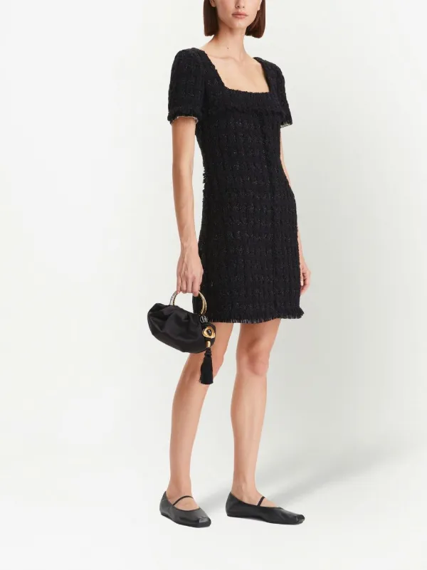 【送料&関税込】Tory Burch Black Tweed Mini Dress Tory Burch Tinsel Tweed Mini Dress | Black | FARFETCH