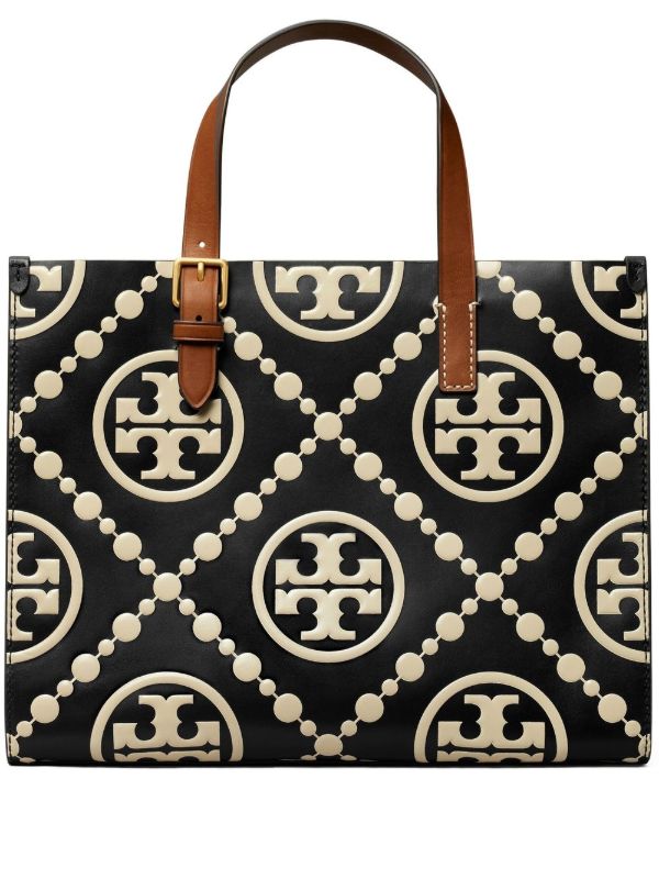 Tory Burch Monogram Embossed two-tone Tote Bag - Farfetch