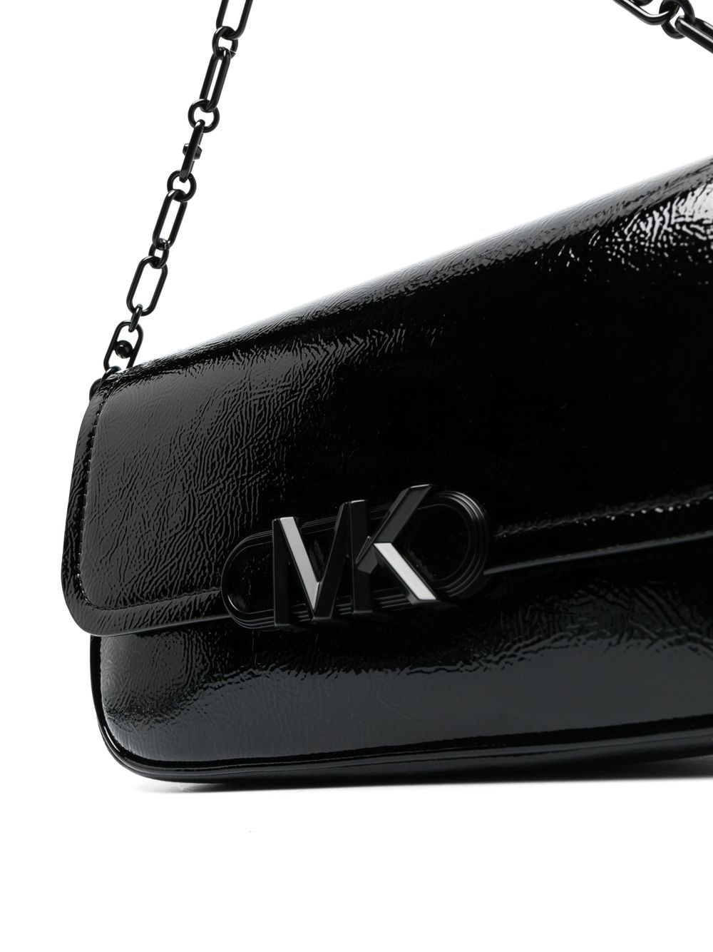 Shop Michael Michael Kors Parker Leather Shoulder Bag In Black