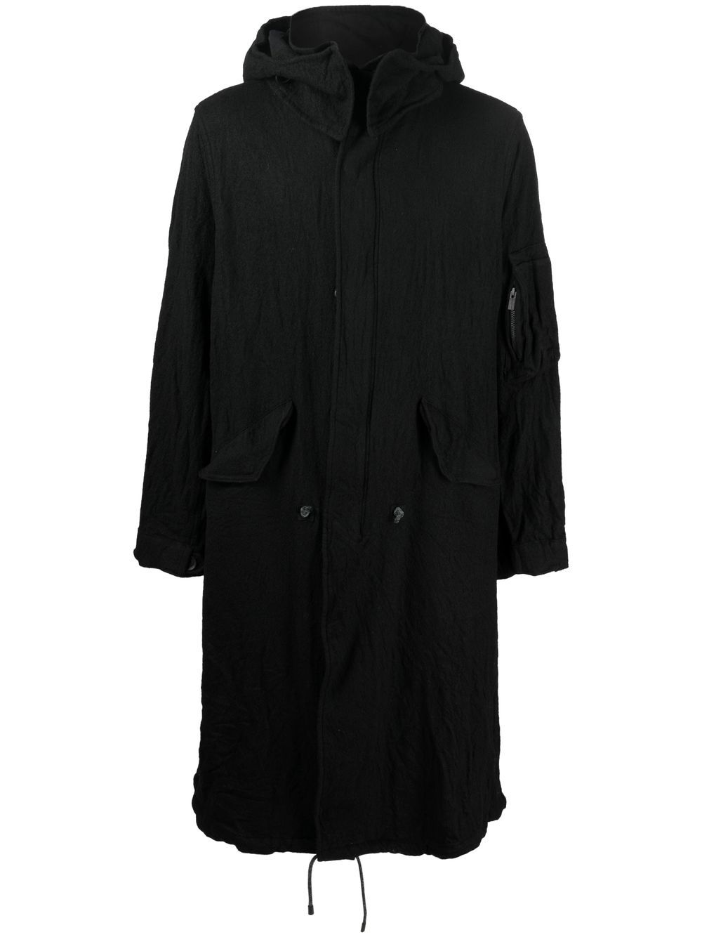 

Yohji Yamamoto Fulling Serge R-Millng wool parka - Black