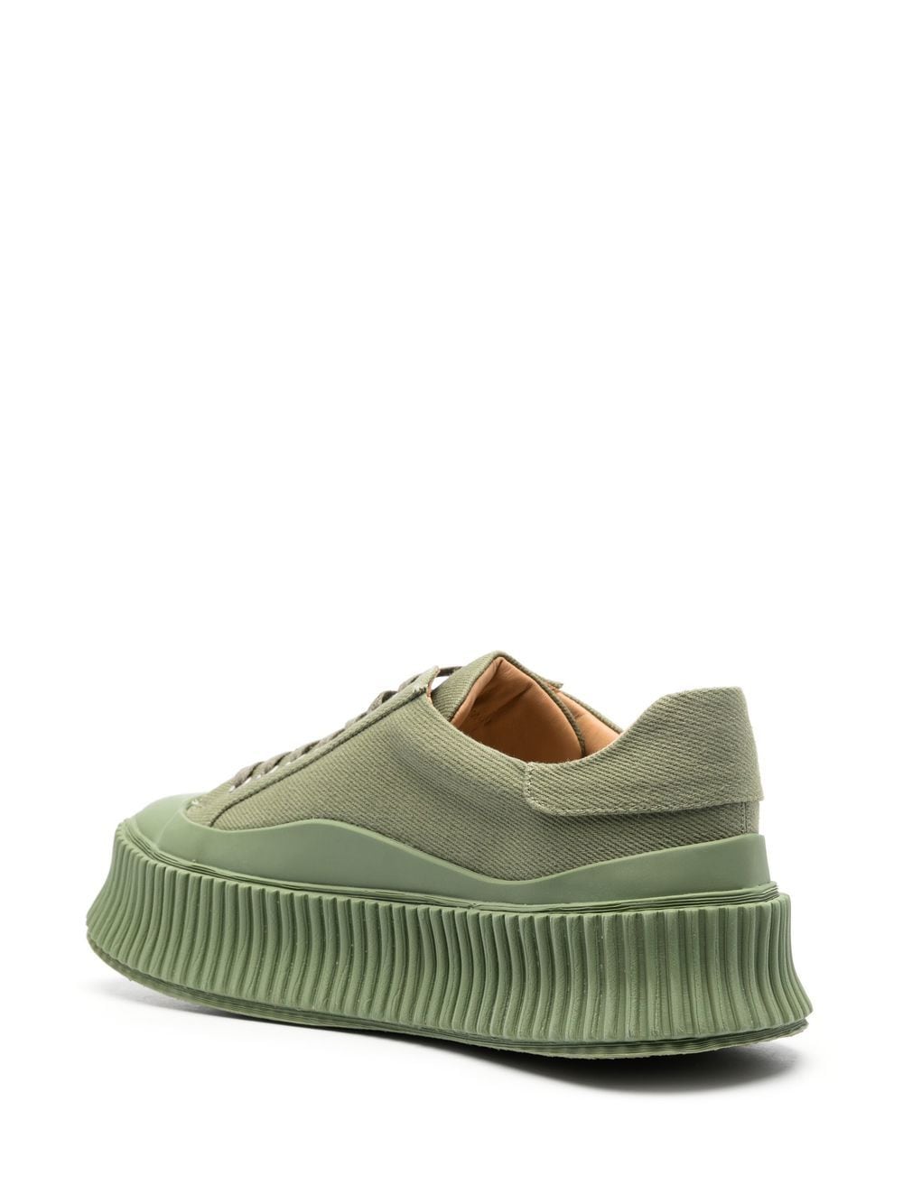 Shop Jil Sander Round-toe Chunky-sole Sneakers In Green